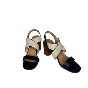 Market & Spruce Nicole nautical block‎ heel sandal. NWOT Size 10